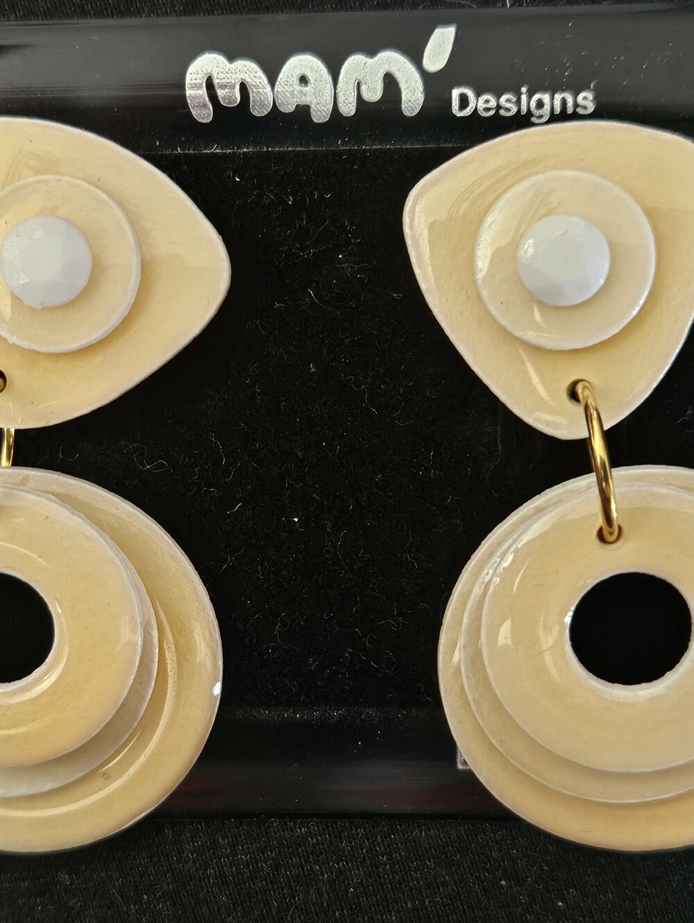 Mam' Buttercup Yellow Layered Hoop Drop Earrings